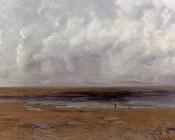 The Beach at Trouville at Low Tide - 古斯塔夫·库尔贝